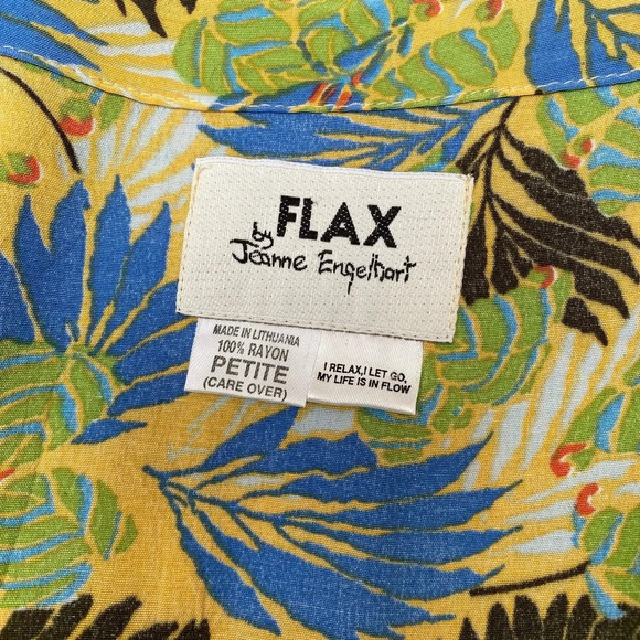 VINTAGE - 90s Flax by Joanne Engelhart Wrap Maxi Skirt Yellow Blue - Picture 4 of 7